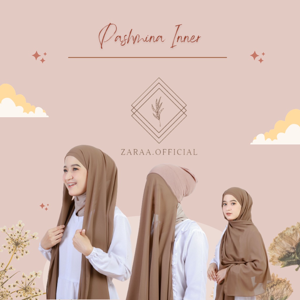 Pashmina Inner Ceruty BabyDoll 2 In 1 / Pashmina Inner / Pashmina Inner Murah / Grosir Hijab