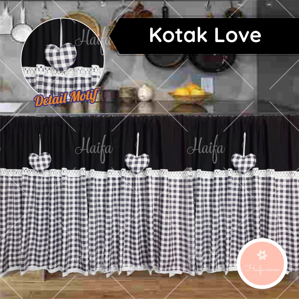 GORDEN KOLONG DAPUR KOTAK VARIASI HIASAN LOVE/TIRAI KOLONG DAPUR KOTAK RENDA