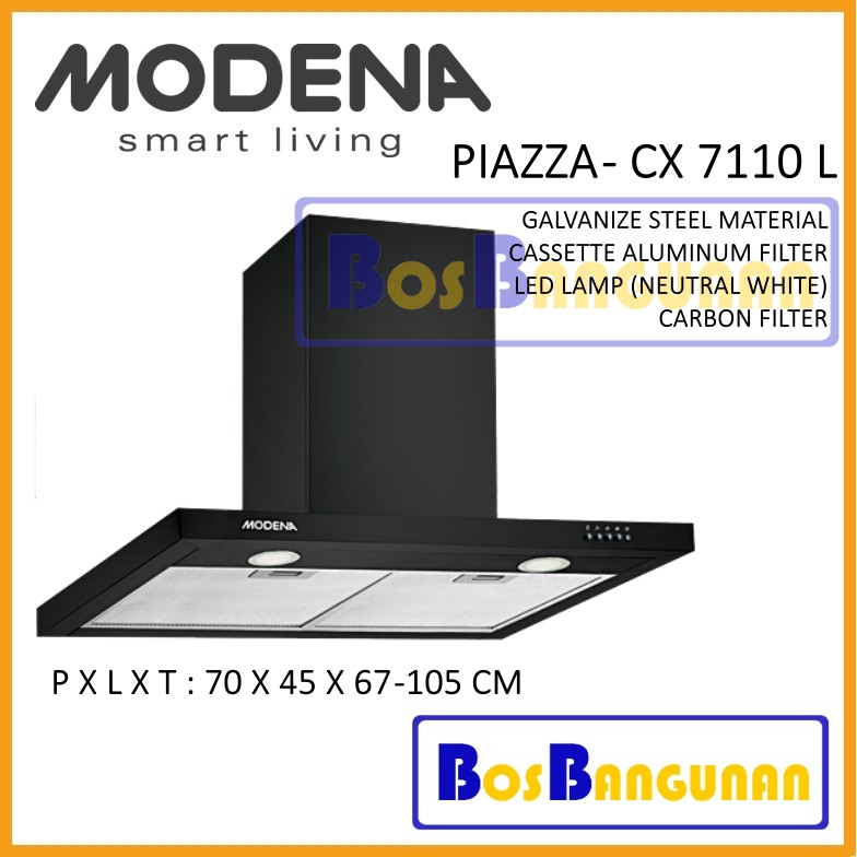 Jual Cooker Hood Chimney MODENA CX 7110 L / Exhaust Dapur Cerobong