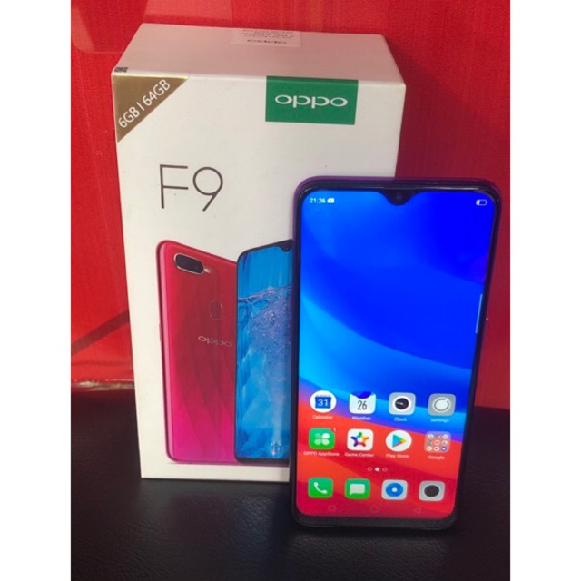 Oppo second f9 ram 6/64 fullset ori