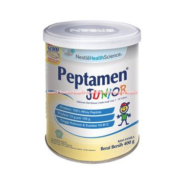 Peptamen Junior 400gr Nestle Susu Kemasan Kaleng Tin Rasa Vanila Susu Dengan Gizi Lengkap Peptament