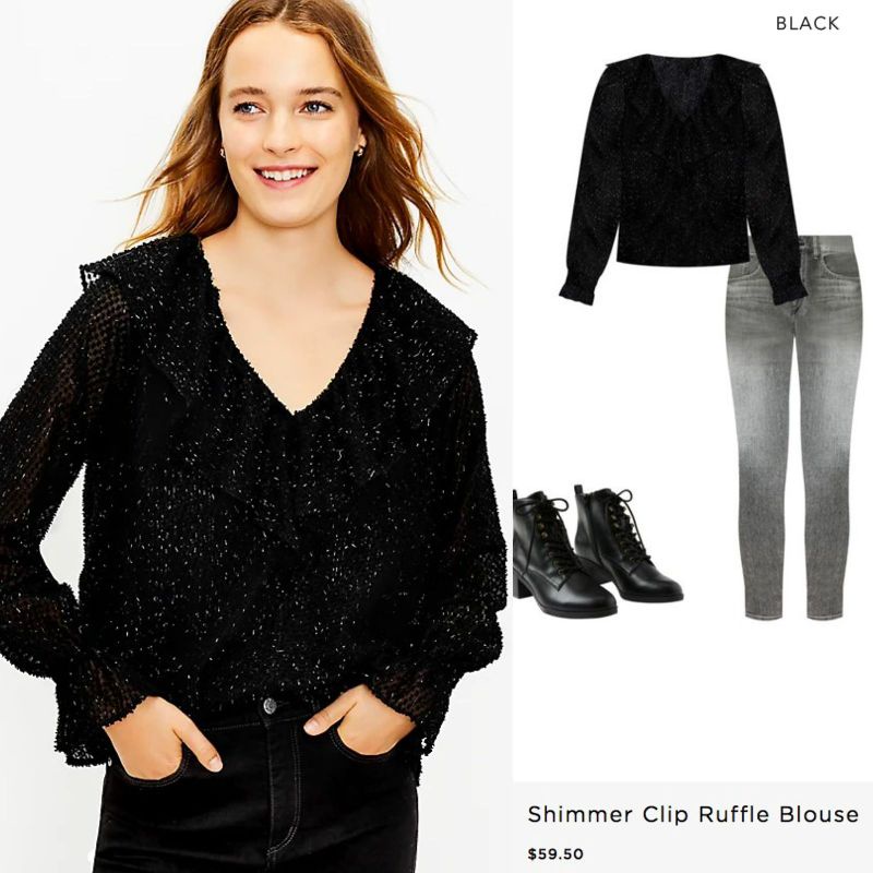 Lft shimmerry  ruffle blouse