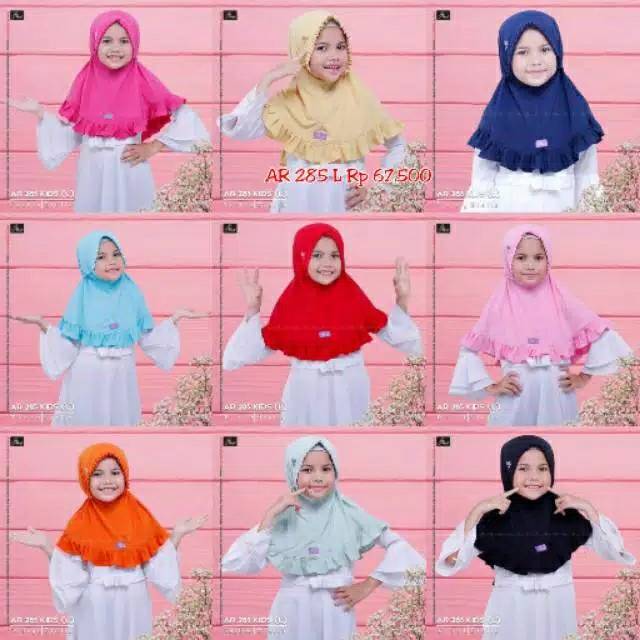 hijab/jilbab/kerudung/bergo anak instan polos murah by arrafi kode AR 285 kids (L)