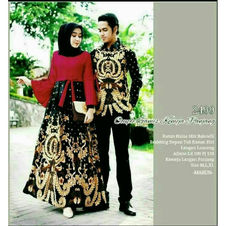 Termurah!! Baju batik couple kode 2499 remaja dewasa baju kondangan pasangan couple model terbaru