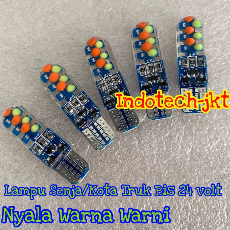 LAMPU SENJA T10 24 Volt Truk Bis Nyala RGB