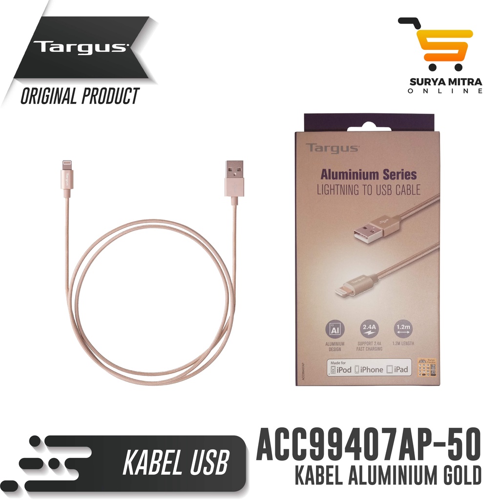 Kabel Targus ACC99407 Lightning to USB Gold - ACC99407AP