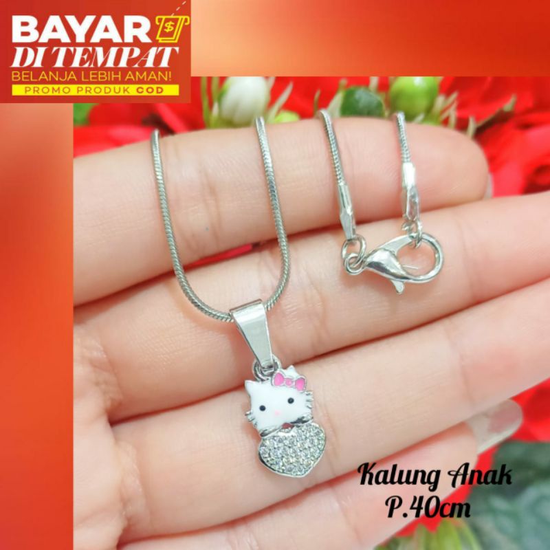 Kalung+Liontin karakter Hello Kitty permata cat,tidak karat