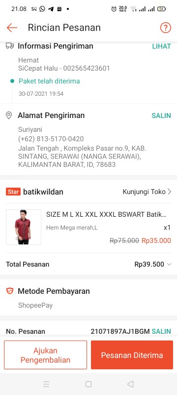 Size M L Xl Xxl Xxxl Bswart Batik Hrb026 Kenongo Hem Pendek Padi Pekalongan M L Xl Batik Pria Murah