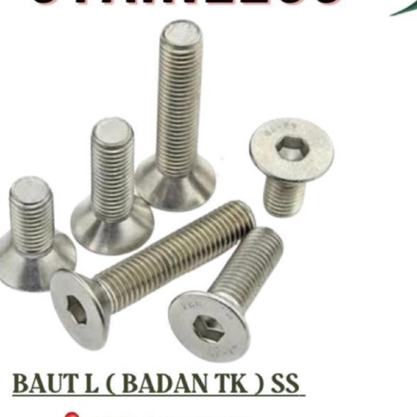 Baut L M 5 X 100 MM Stainless Steel ( Badan TK )