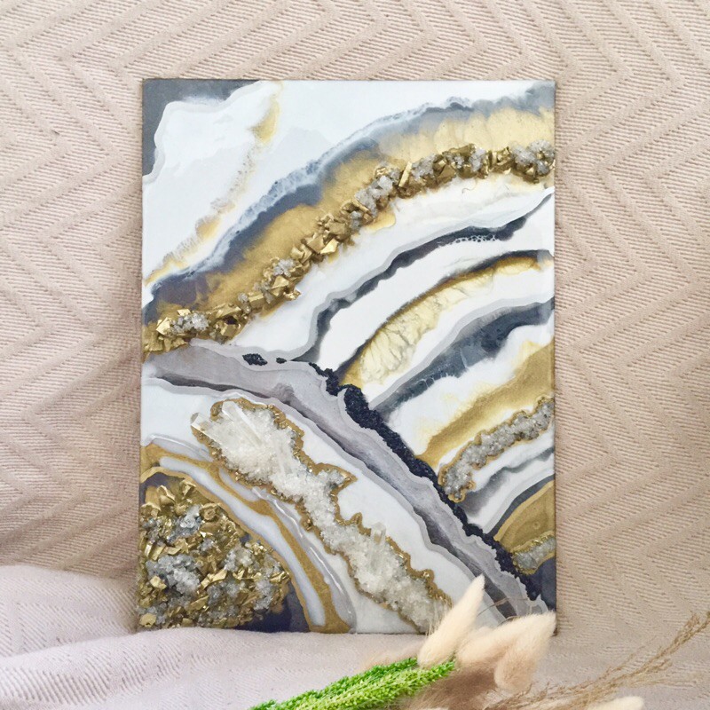 Geode Crystal Wall Art dekorasi meja / dekorsi dinding