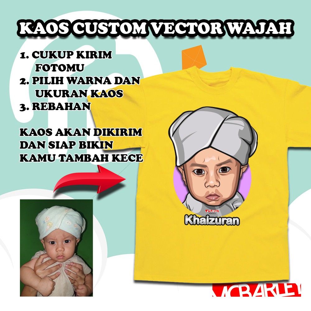 KAOS CUSTOM VECTOR WAJAH DEWASA