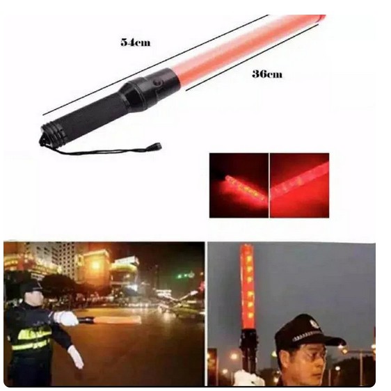 TONGKAT LALU LINTAS Lalin Parkir Satpam Lampu LED Traffic baton POLISI nyala