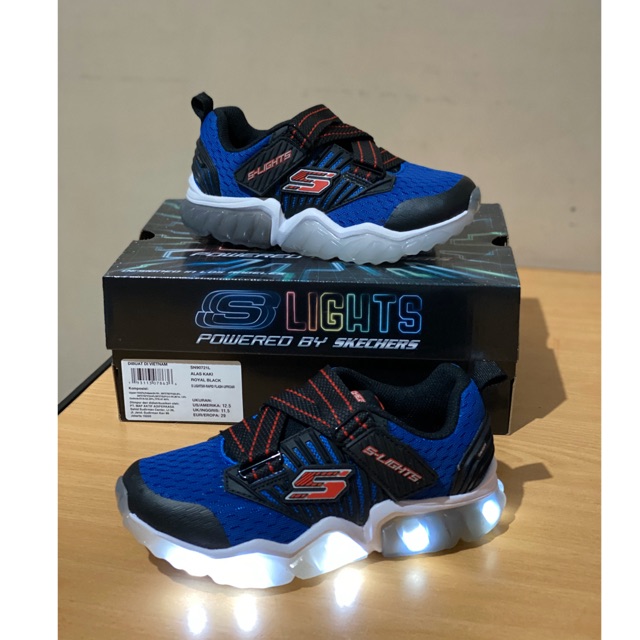 Fast sale sportstation New with box SKECHERS LIGHT utk anak laki-laki diinjak nyala Eur 30