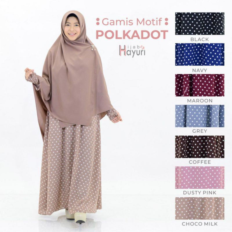 Gamis Motif Polkadot Original Hayuri