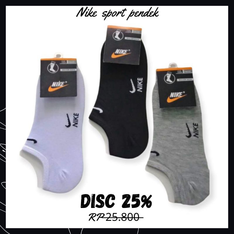 kaos kaki pria wanita NIKE - panjang mata kaki NK - sock hitam putih abu sport casual murah medan