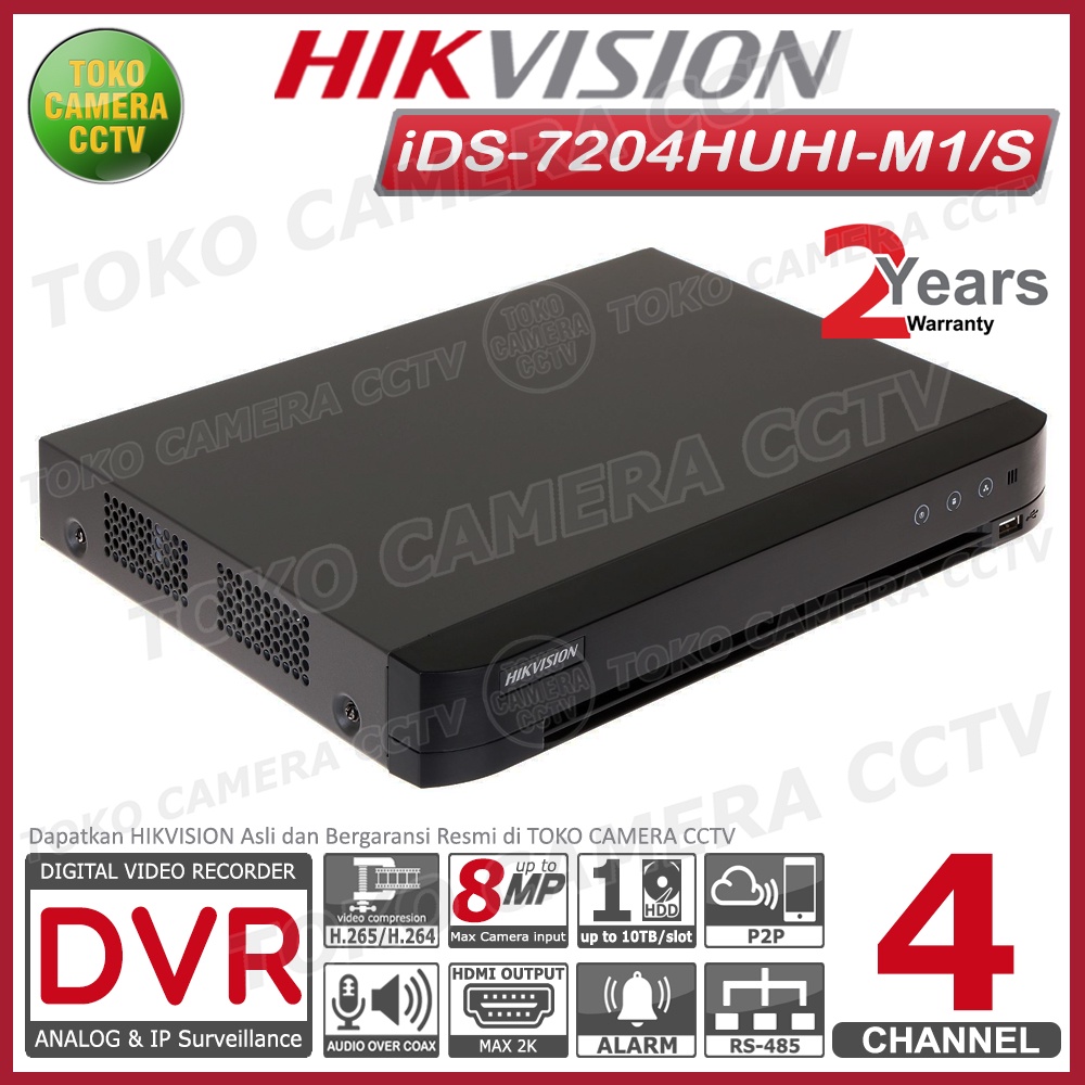 DVR HIKVISION 4 CHANNEL iDS-7204HUHI-M1/S ACUSENSE DVR 4CH