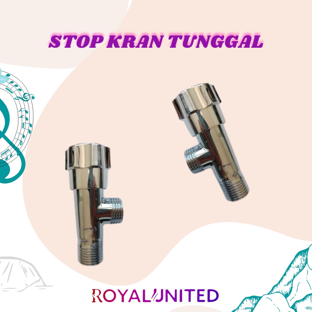 Stop Kran Tunggal Mengkilap ABS Chrome Terbaru / 1/2 Inchi High Quality