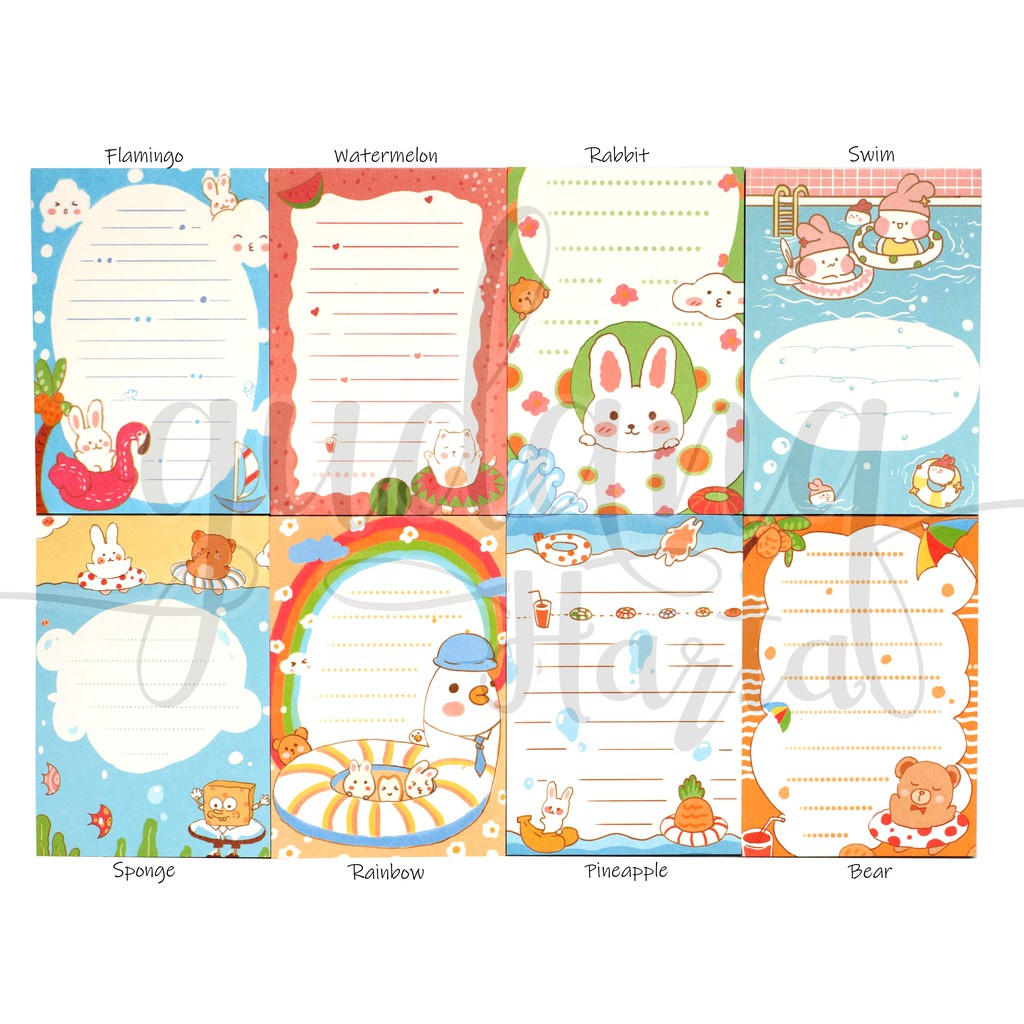 Memo Garis Pelangi Notes Lucu Rainbow Memo DIY Scrapbook GH 301201