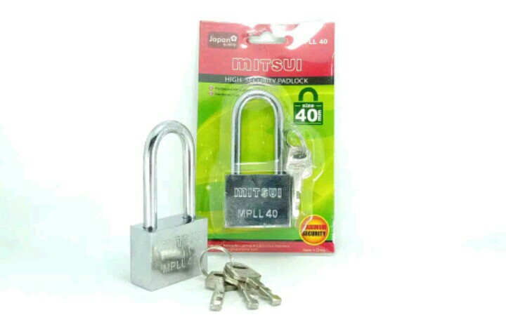 Mitsui Gembok Baja Size Panjang Mpll 40mm - Silver