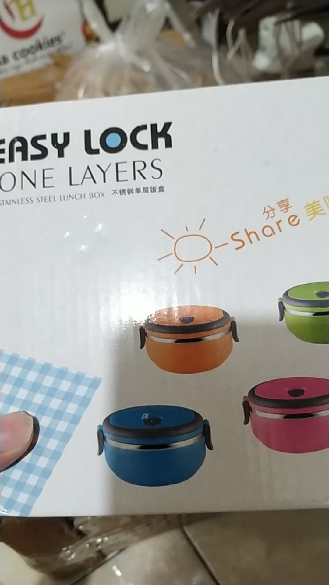 Rantang 1 Susun Jepit  Karakter/ Lunch Box 1 Tingkat / Rantang Stainless Jepit Polos