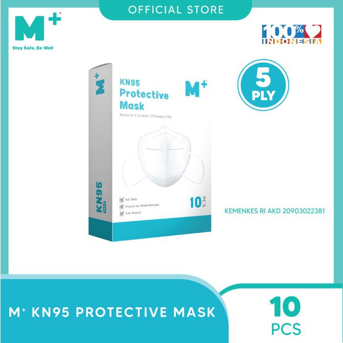M+ KN95 Protective Mask 10"S / Masker Kesehatan