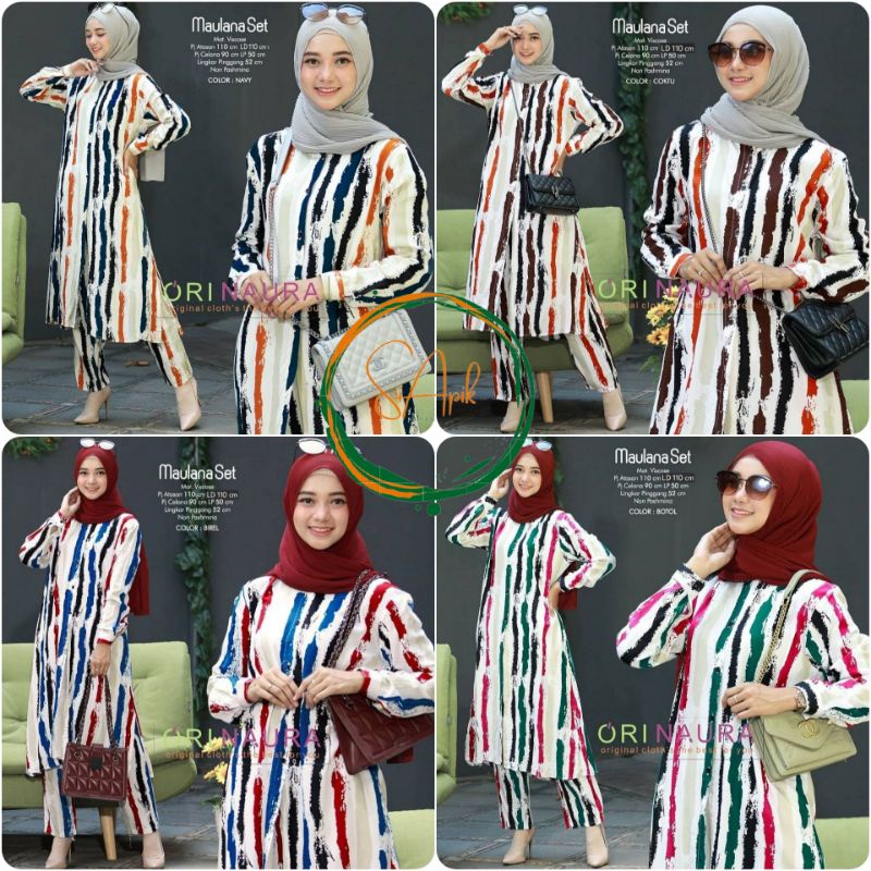 Ori Naura Setelan / One Set Ori Naura Set wanita /Maulana Set / Tye Die Set / Setelan Rayon Wanita