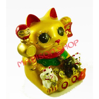 CELENGAN KUCING MANEKI NEKO LUCKY CAT GOLD PIGGY BANK