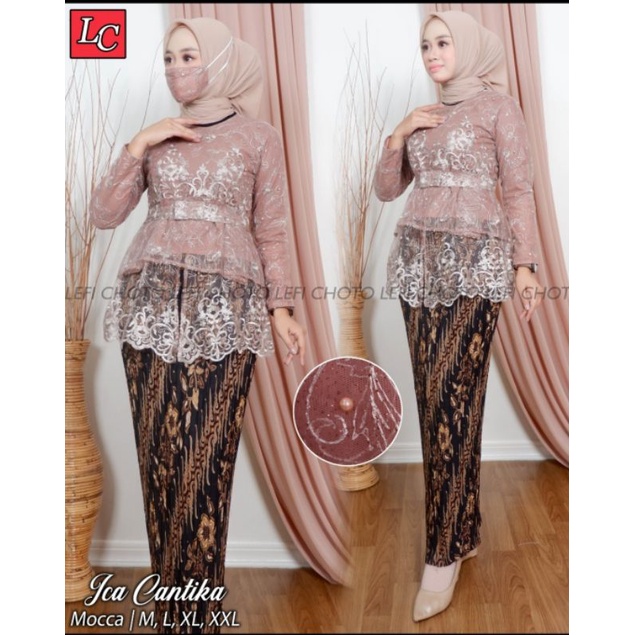 Setelan kebaya tulle ica cantika/kebaya wisuda modern/kebaya perpisahan