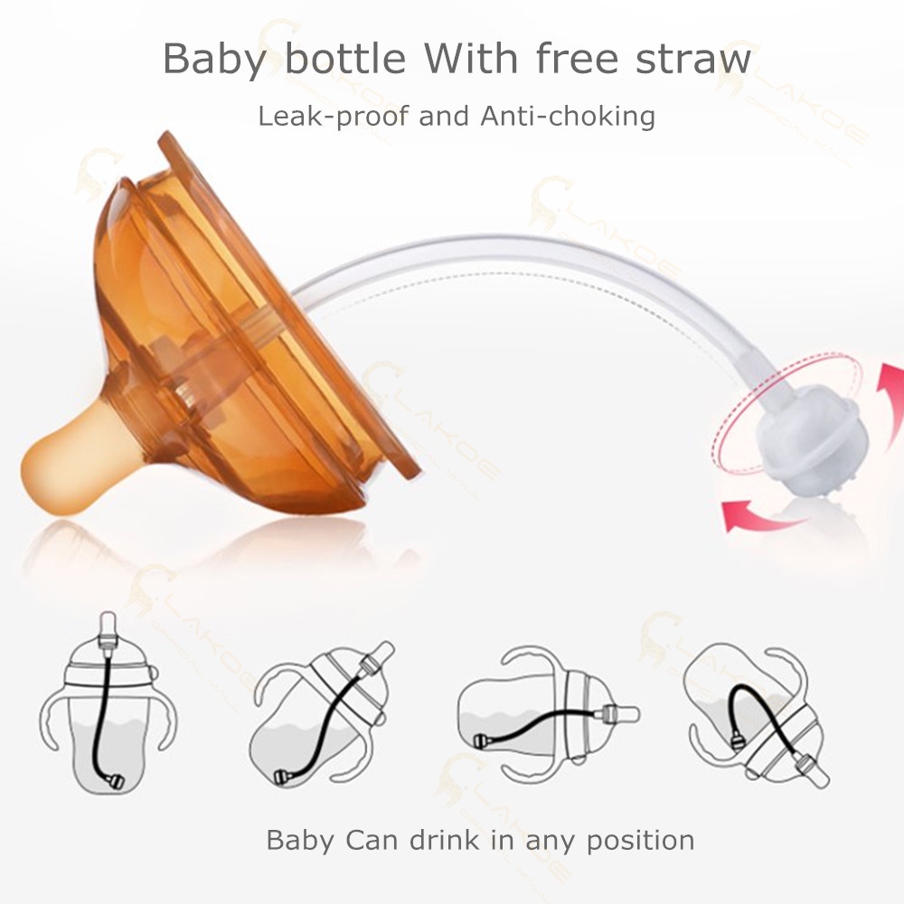 Ivorybaby PIKO BELLO botol bayi leher lebar anti-choking botol susu dengan pegangan 150ml/180ml/250ml