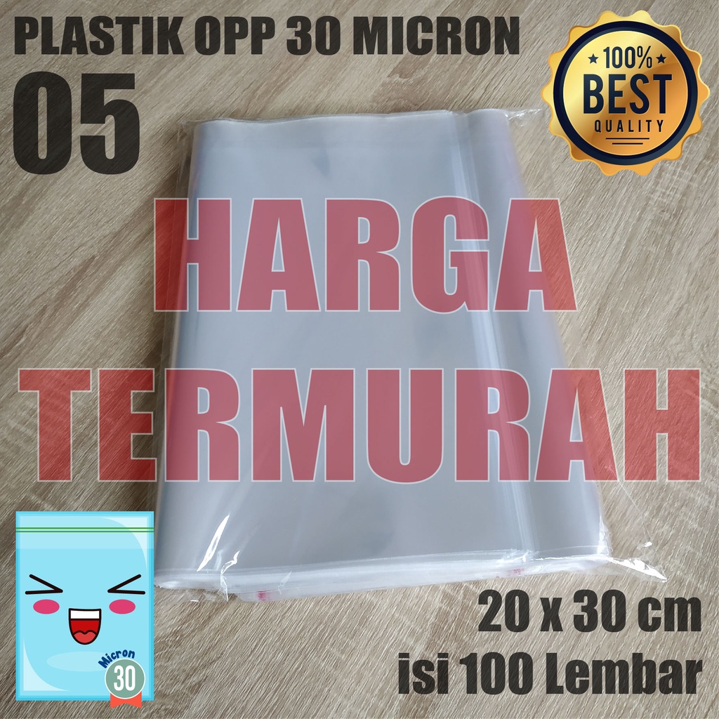 Plastik Opp 20x30 cm Plastik Seal Plastik Opp Lem Plastik Kemasan Tebal 30 Micron