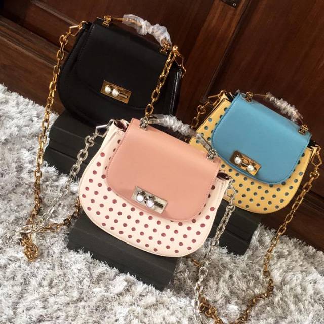 Ck single metal Horse Shoe Top Handle Bag