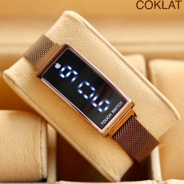 JAM TANGAN IPHONE LED TOUCHSCREEN - JAM TANGAN WANITA TALI PASIR MAGNET