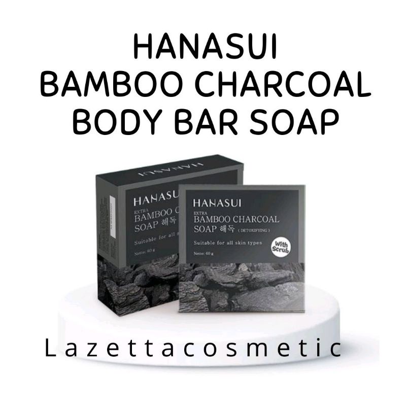 Hanasui Bamboo Charcoal Bar Soap | Hanasui Sabun Charcoal | Body Bar Soap 60 gr | Hanasui Bamboo Charcoal Soap | Sabun Hanasui | Sabun Arang | Sabun Beras Hanasui