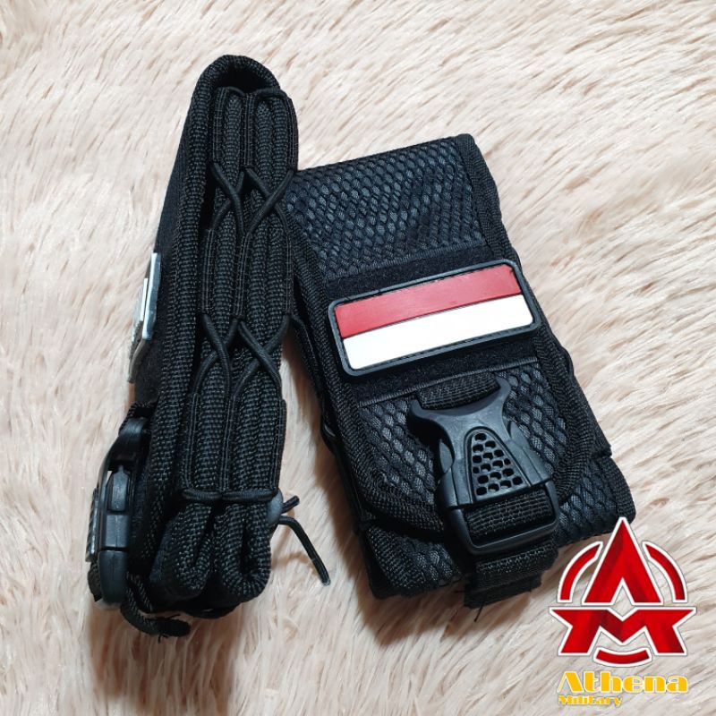 Sarung hp 6,9 inch dual slot model perekat bahan cordura