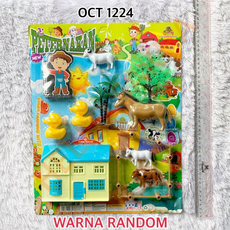 MAINAN OCT 1224 PETERNAKAN HEWAN BINATANG ANIMAL PLASTIK KUDA KAMBING DOMBA SAPI BEBEK DUCK COW HORS