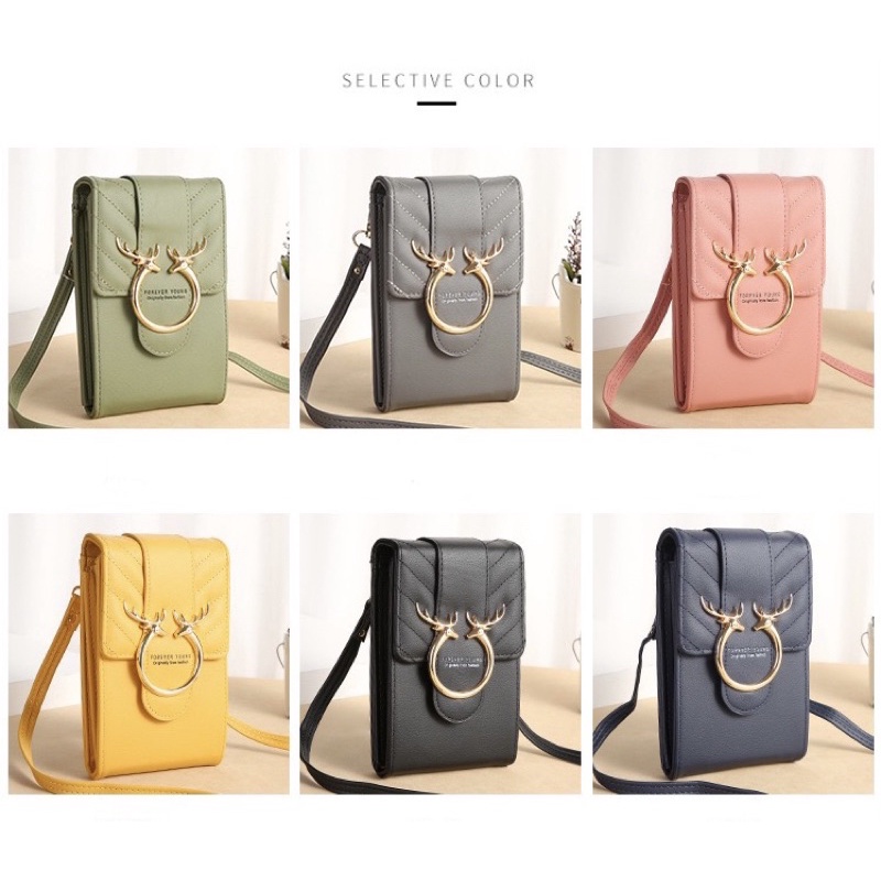 Tas Selempang Kulit Wanita Dompet Hp Cewek Mini Bag Slingbag FY C296-1