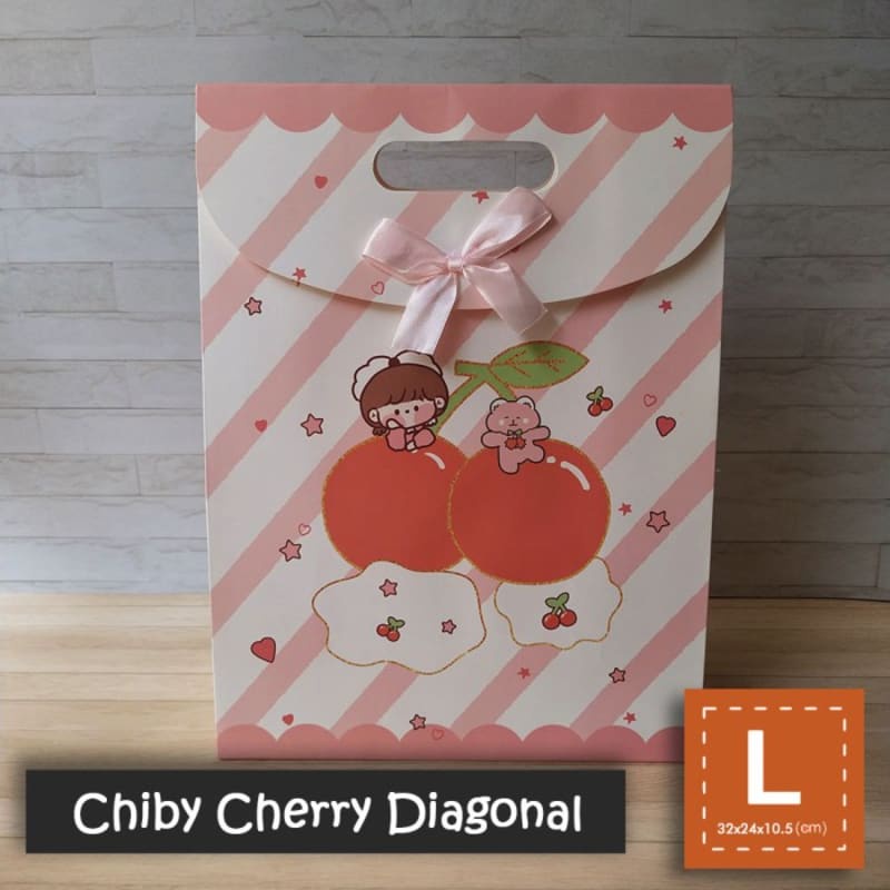 

Paper Bag Pita Motif / Kertas Kado / Ulang tahun - L CHIBY CHERRY