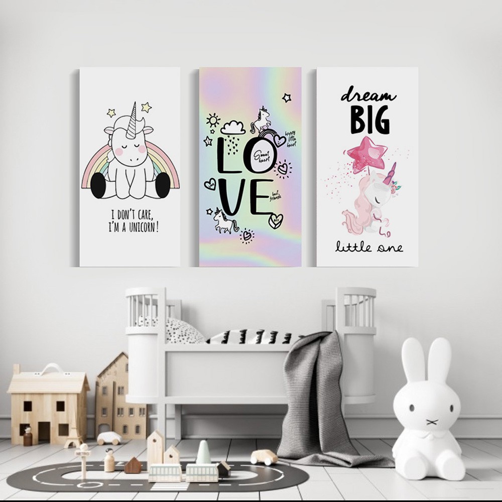 Dapat 3 Dekorasi Tema Unicorn Kamar Anak dekor Hiasan Dinding Pajangan Rumah Kamar Kids Walldecor