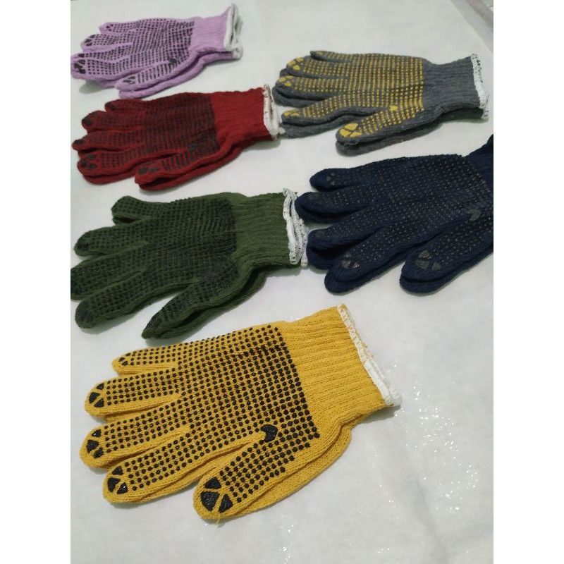 SARUNG TANGAN RAJUT ANTI SLIP/TELAPAK KARET DEWASA PRIA/WANITA