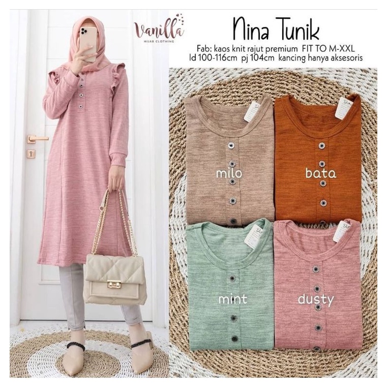 Nina Tunik - Tunik Kaos Rajut Premium LD100+ / R.28 - 270