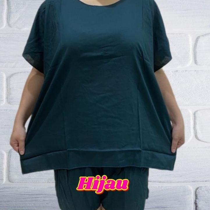 HARGA TERMURAH 7935 Baju setelan wanita jumbo big size xxxxl polos ㄼ