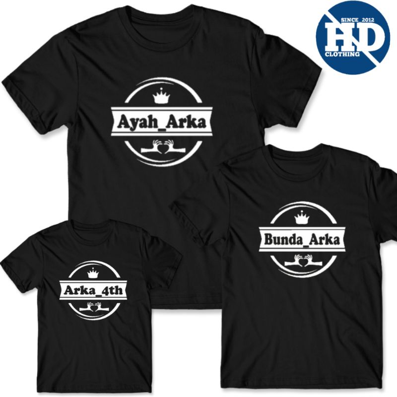 Baju custom gratis nama keluarga, kaos happy family dan couple