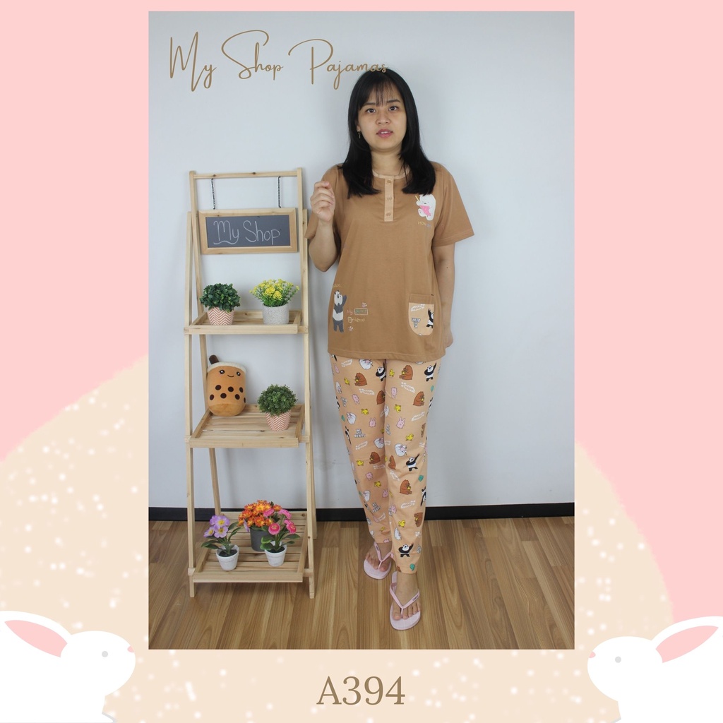 PIYAMA ANNE CLAIRE TANGAN LENGAN PENDEK CELANA PANJANG BAJU PAKAIAN TIDUR BABYDOLL SETELAN DEWASA WANITA SLEEPWEAR PAJAMAS CP-5