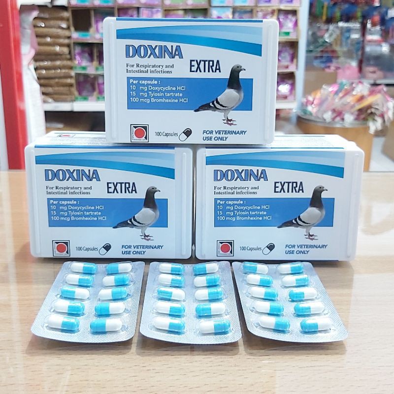 Antibiotik Burung Doxina Extra 10 Tablet Anti inflamasi / Ekspektoran