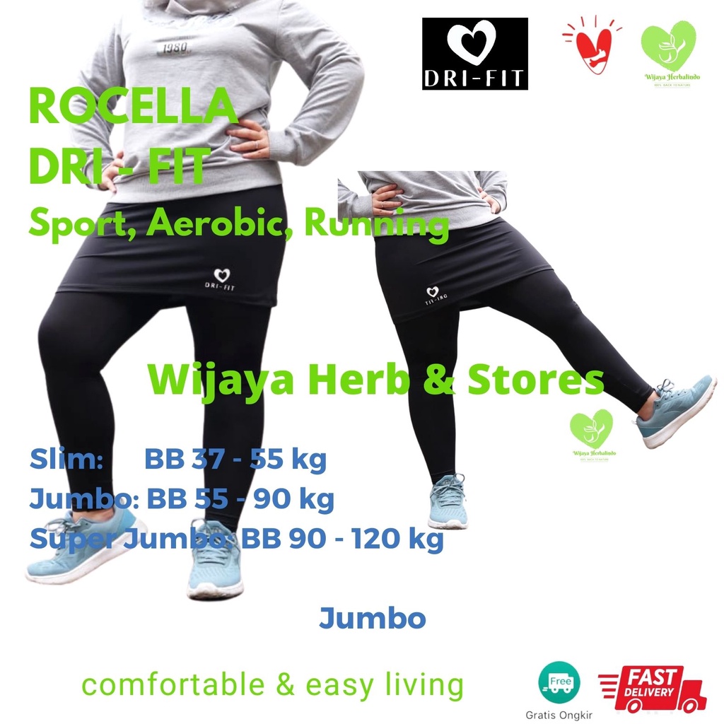 Celana Legging Rok  Senam Zumba Olahraga Wanita – Slim Super Jumbo Zumba Tenis Jogging Berenang Bersepeda