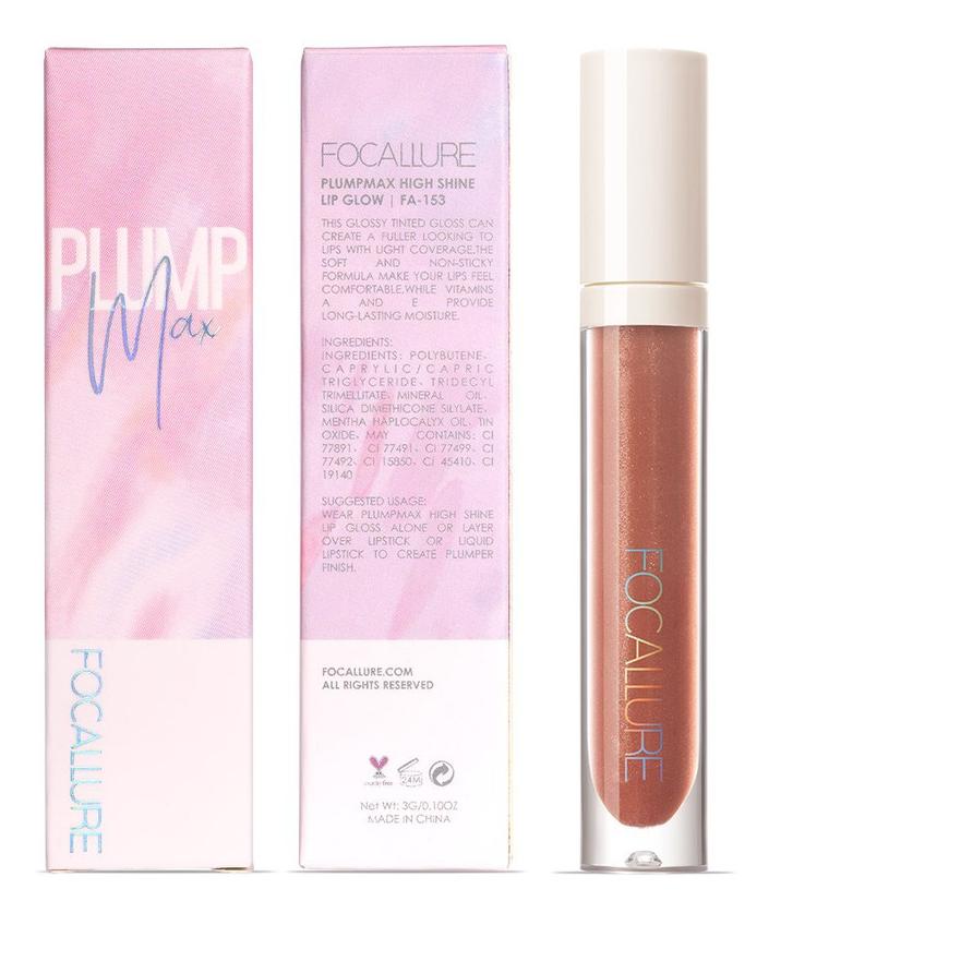 ℗ (READY & ORI ) Focallure Plumpmax High Shine Lip Glow FA153 FA 153 lip gloss Lipgloss Plump max ✬