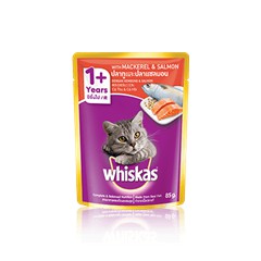 Makanan Basah Whiskas 1+ Mackerel Salmon 80gr