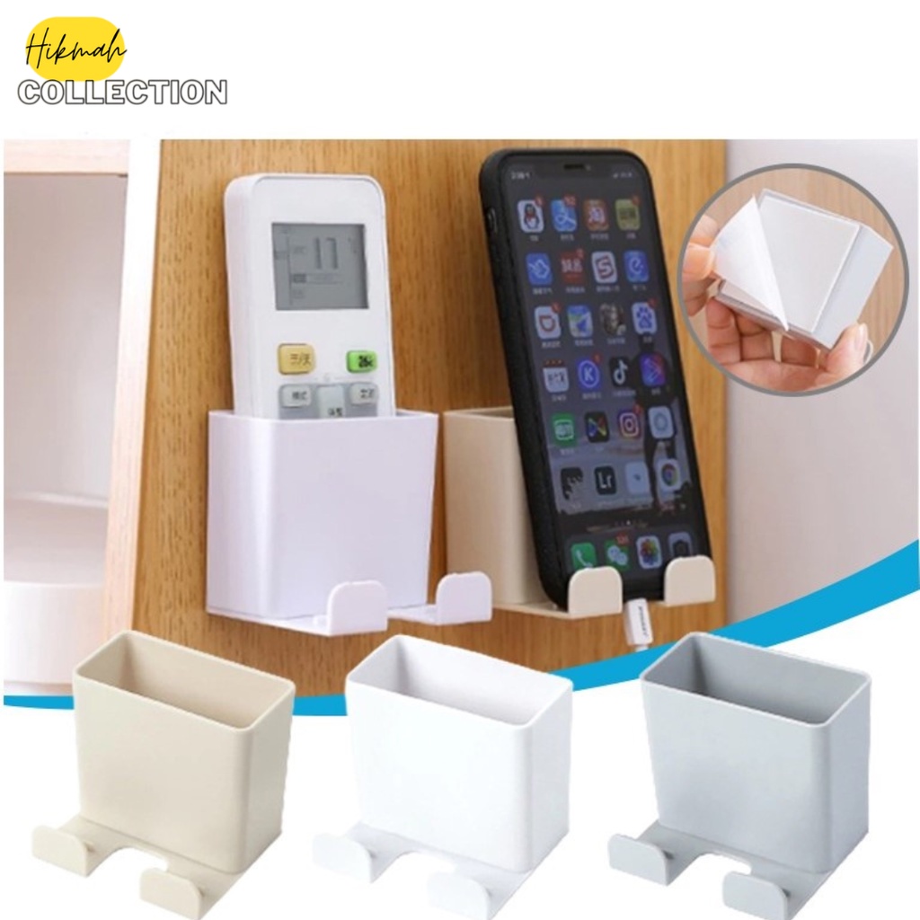 Rak Handphone Dinding Tempel / Rak Charger HP Remote Serbaguna / Kotak Tempat Penyimpanan Hp Remote 