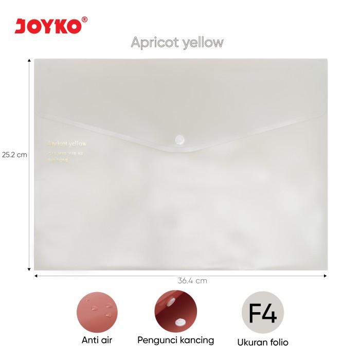 

Map Kancing Plastik Data Bag Tas Joyko DBG-109 - Apricot Yellow