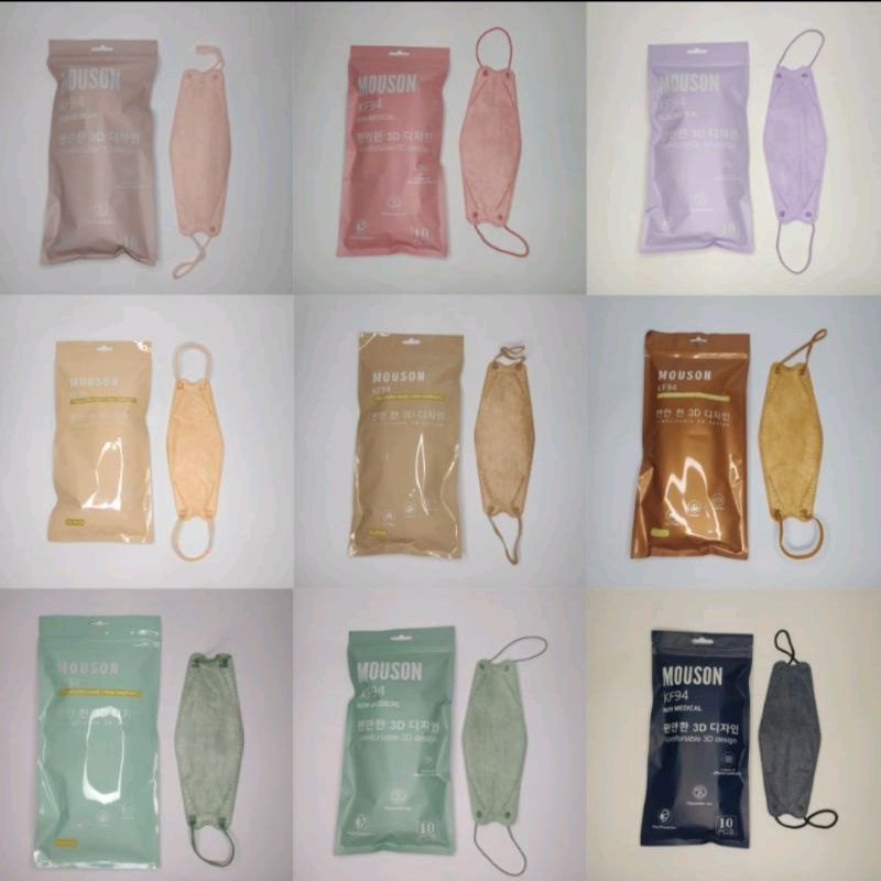 [ KF94 MOUSON ] MASKER KF94 MOUSON WARNA SOFT BEST SELLER ISI 10